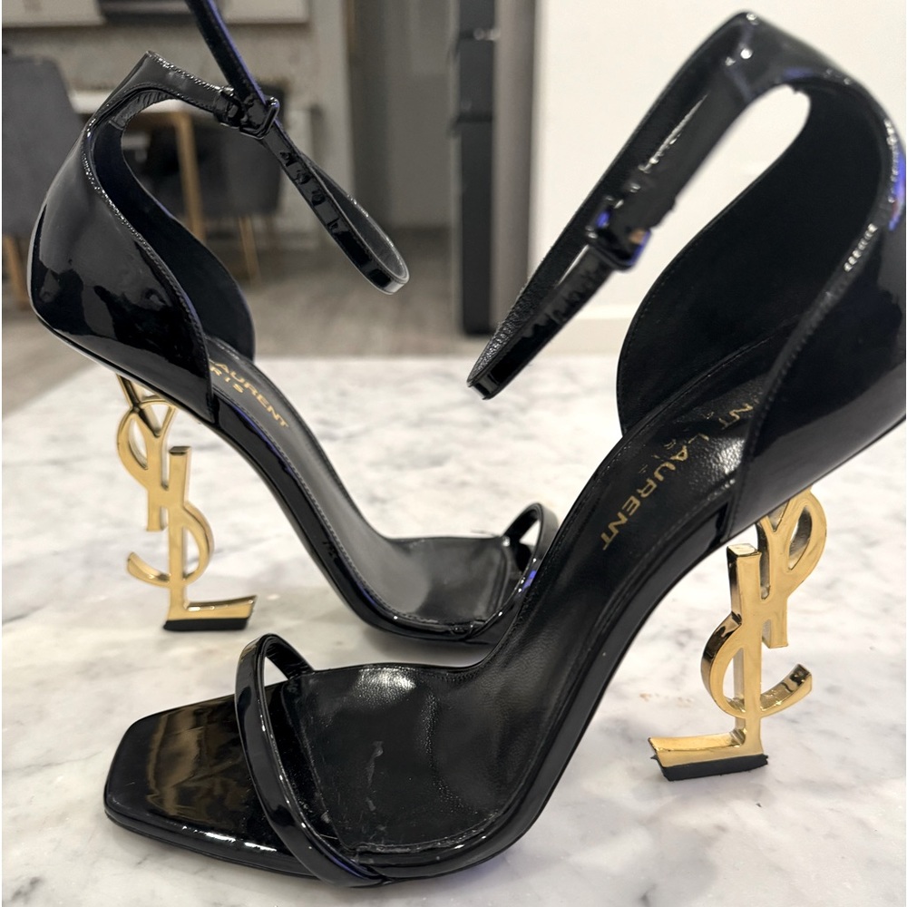 YSL OPYUM YSL ANKLE STRAP HEELS